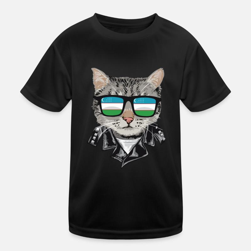Lunettes de soleil pour chat avec drapeau de l’Ouzbékistan T-shirt sport Enfant