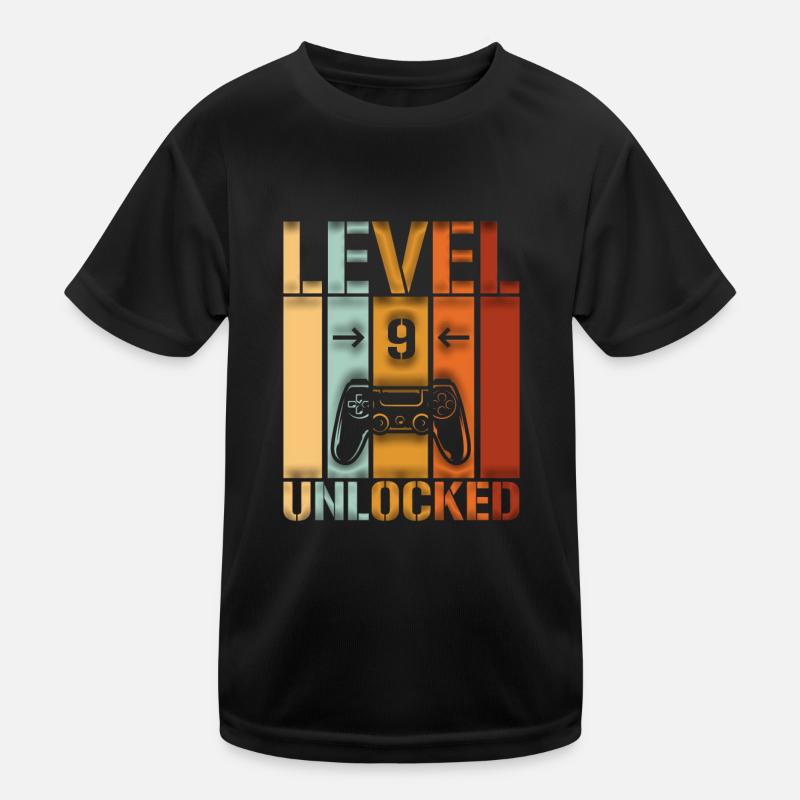 9. Geburtstag Level 9 unlocked Kinder Funktions-T-Shirt
