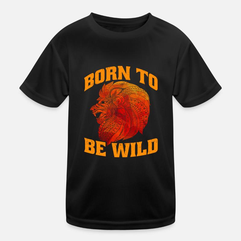 Wilder Löwe Kinder Funktions-T-Shirt