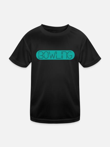 Klassisches Bowling - Kinder Funktions-T-Shirt - Schwarz - Vorne