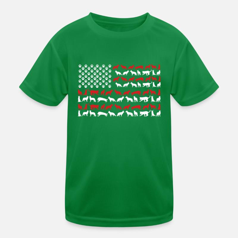German Shepherd US FLAG Kids Functional T-Shirt