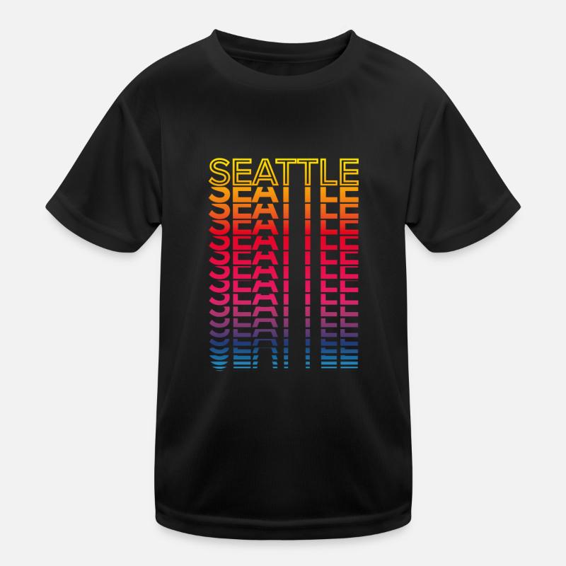 Retro Nostalgic USA City - Rainbow Seattle T-shirt sport Enfant