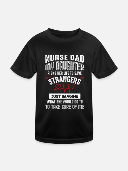 Nurse Papa Gift - Kids Functional T-Shirt - black - Front