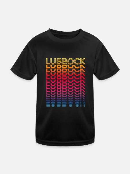 Retro Nostalgic USA City - Rainbow Lubbock - Kids Functional T-Shirt - black - Front