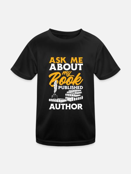 Author Author Funny Author Gift - Kids Functional T-Shirt - black - Front