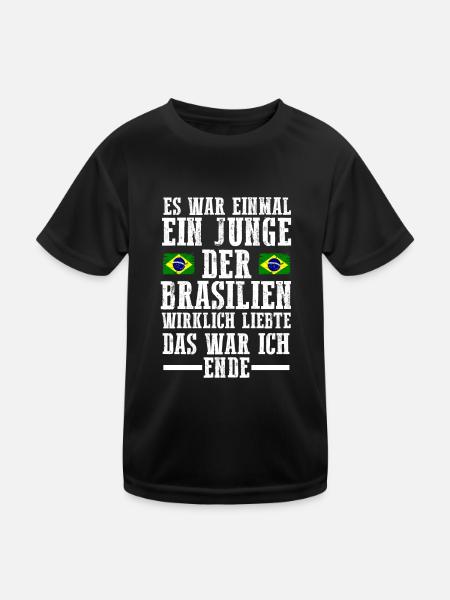 Brasilien Brasilianer Brasilianisches - Kinder Funktions-T-Shirt - Schwarz - Vorne