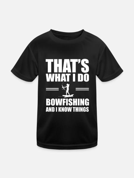 Bow fishing - Kids Functional T-Shirt - black - Front