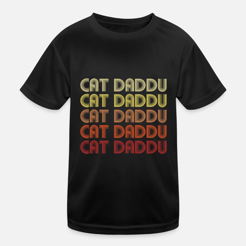 Cat Daddu - Kinder Funktions-T-Shirt - Schwarz