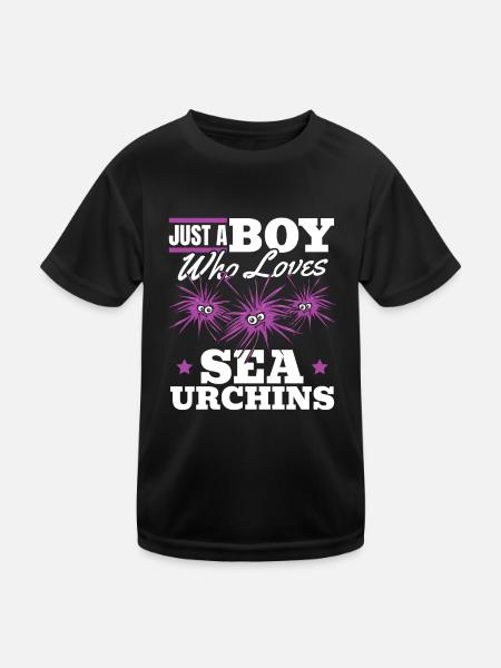 Juste un garçon qui aime les oursins - T-shirt sport Enfant - noir - Devant