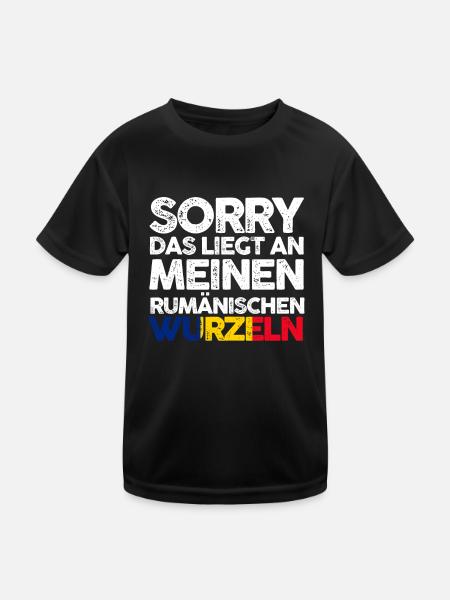 Rumänische Wurzeln Rumäne Rumänien - Kinder Funktions-T-Shirt - Schwarz - Vorne