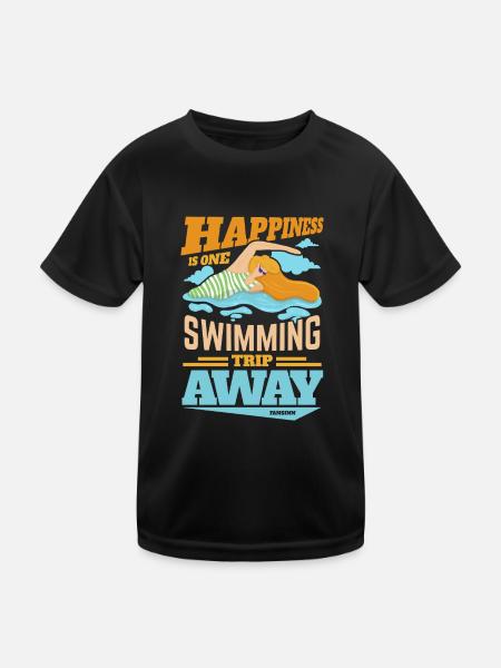 Natation Sauveteur Cours de natation Piscine extérieure Cadeau - T-shirt sport Enfant - noir - Devant