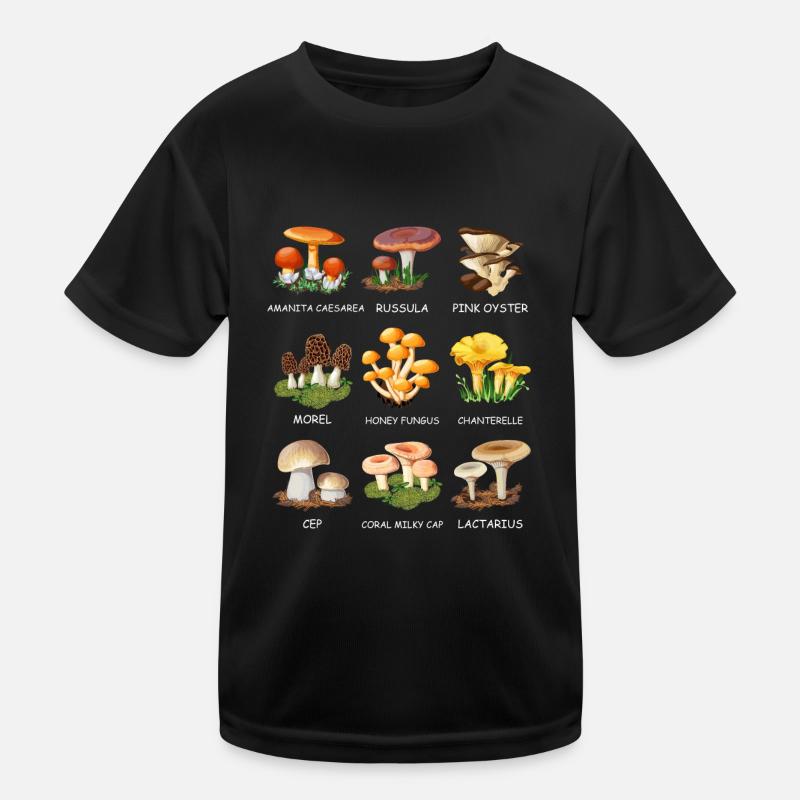 Cueillette de champignons Espèces de champignons Cueilleurs de champignons T-shirt sport Enfant