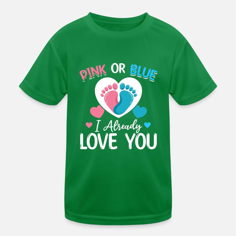 Rosa oder Blau Ich liebe dich schon Neugeborenes Kinder Funktions-T-Shirt
