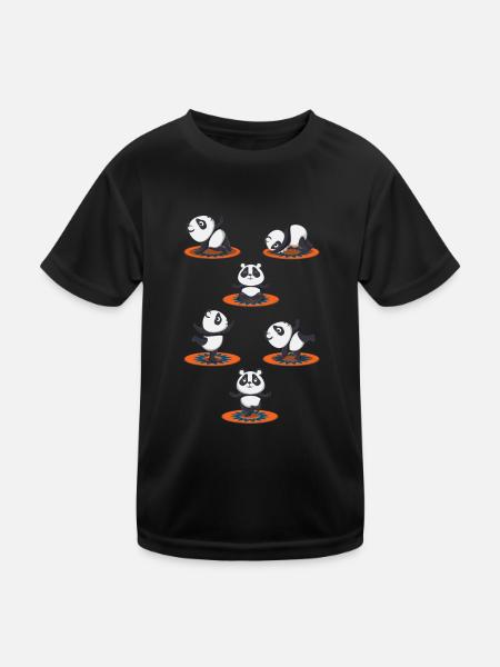 Zen Namaste Animal Meditation Cute Panda Yoga - Kinder Funktions-T-Shirt - Schwarz - Vorne