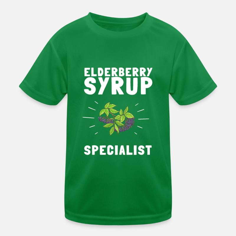 Elderberry Syrup Drink Flu Sambucus Homeopath Kids Functional T-Shirt