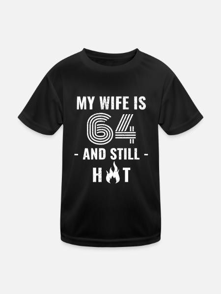 64 years birthday wife gift - Kids Functional T-Shirt - black - Front