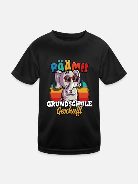 Bääm Grundschule Geschafft - Kinder Funktions-T-Shirt - Schwarz