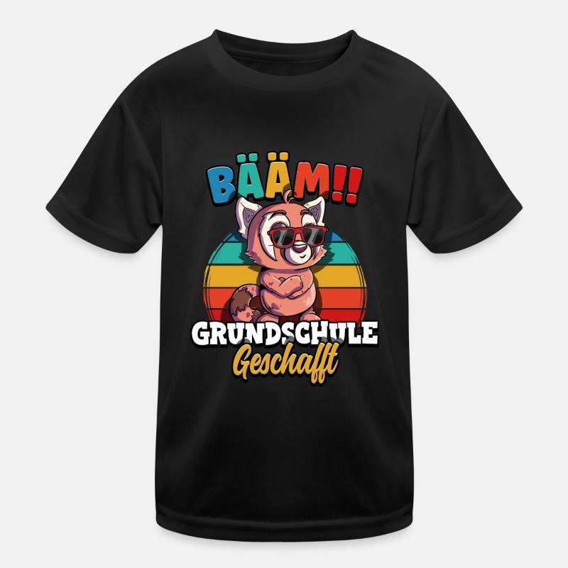Bääm Grundschule Geschafft - Kinder Funktions-T-Shirt - Schwarz