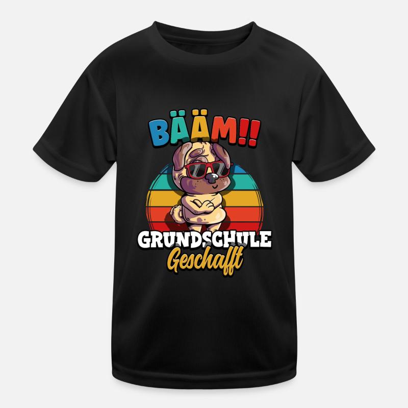 Bääm Grundschule Geschafft - Kinder Funktions-T-Shirt - Schwarz