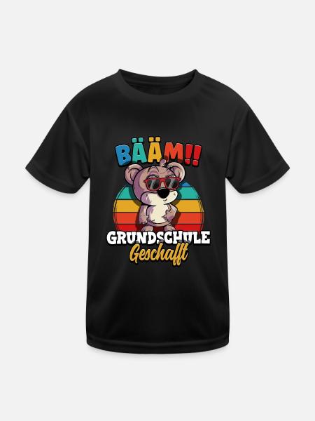 Bääm Grundschule Geschafft - Kinder Funktions-T-Shirt - Schwarz