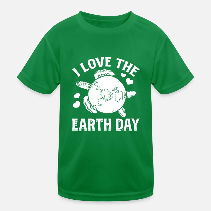 Environment Turtle Earth Turtle Lover I love the day Kids Functional T-Shirt