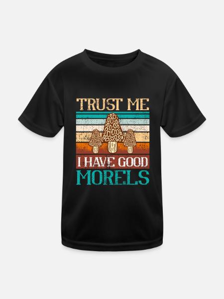 Croyez-moi, j’ai de bonnes Morilles - T-shirt sport Enfant - noir - Devant