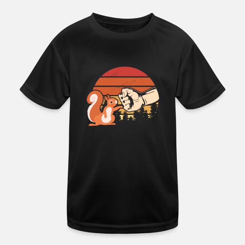 Squirrel Fist Push Squirrel Lover Kids Functional T-Shirt