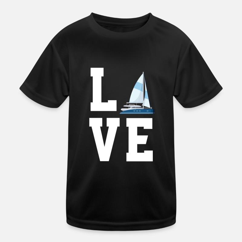 Katamaran - Kinder Funktions-T-Shirt - Schwarz