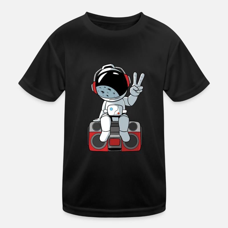Astronaut sits on cassette recorder Kids Functional T-Shirt