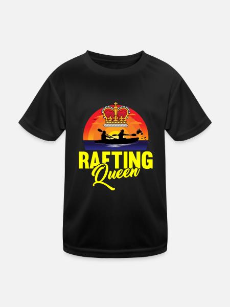 Rafting White Water Canoe Kayak - Kids Functional T-Shirt - black - Front