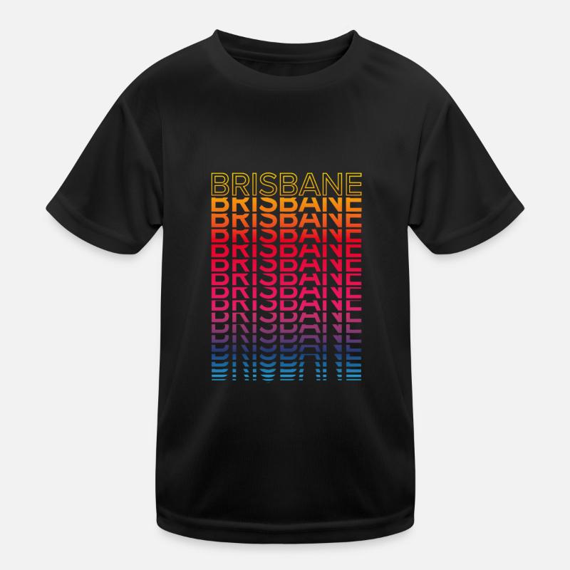 Retro Nostalgic City - Rainbow Brisbane Kids Functional T-Shirt