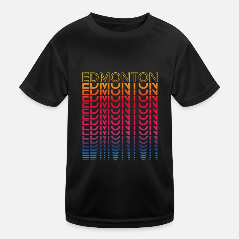 Retro Nostalgic City - Rainbow Edmonton Kids Functional T-Shirt