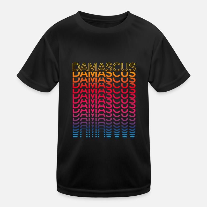 Retro Nostalgisch Stadt - Regenbogen Damascus Kinder Funktions-T-Shirt