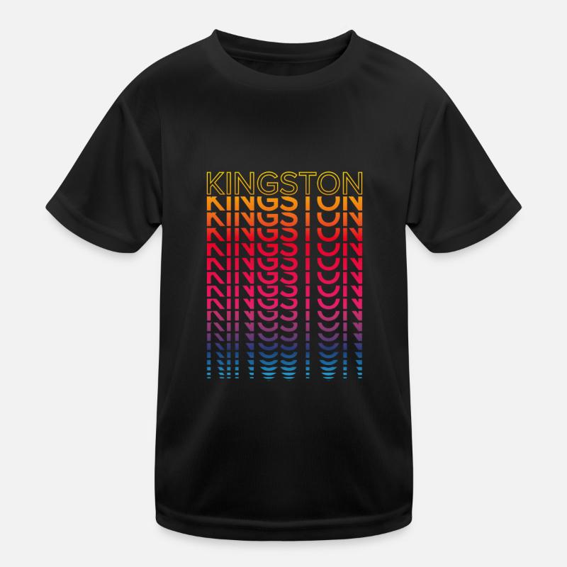 Retro Nostalgic City - Rainbow Kingston Kids Functional T-Shirt