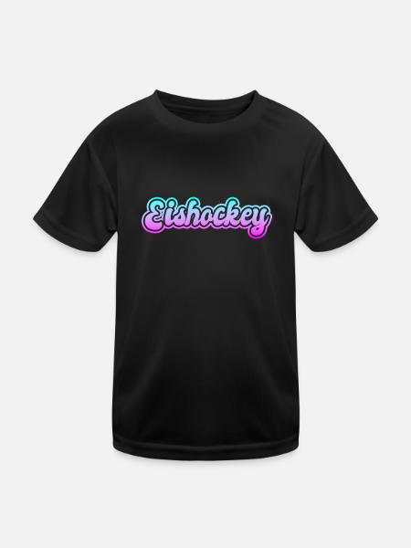 Eishockey - Kinder Funktions-T-Shirt - Schwarz - Vorne