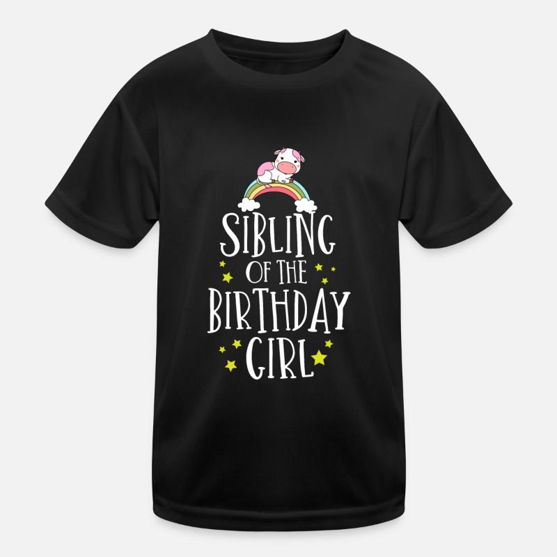 Kuhgeburtstag, Bauer Geburtstag Mädchen - Kinder Funktions-T-Shirt - Schwarz