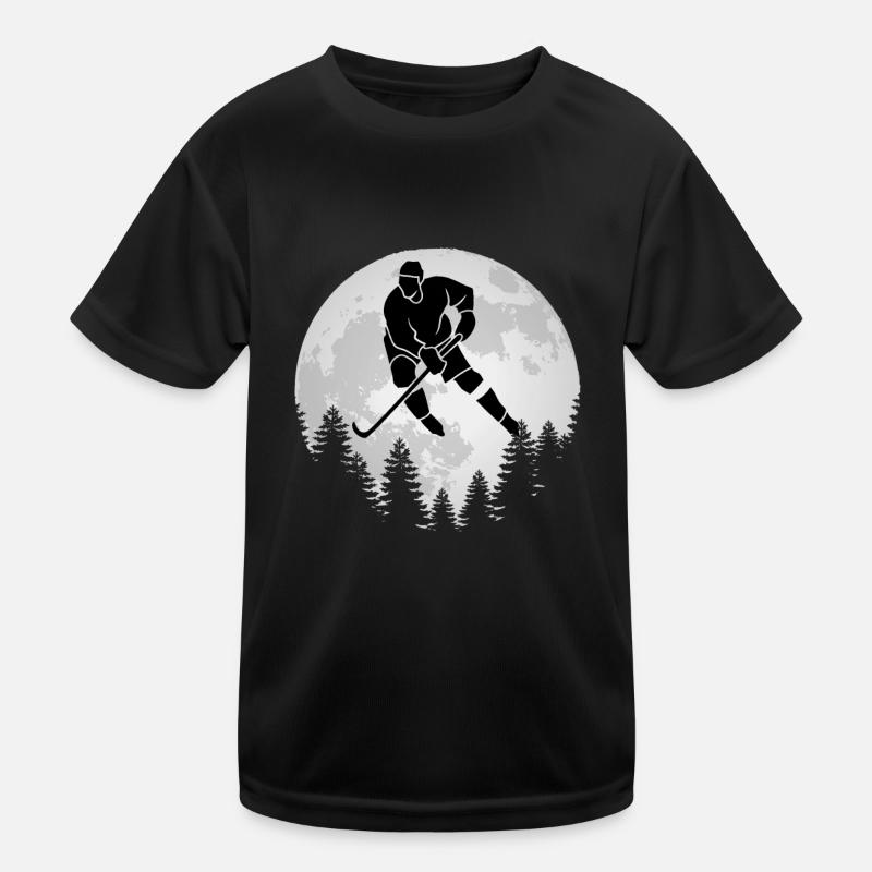 Vollmond Eishockey Eishockeyfan Kinder Funktions-T-Shirt