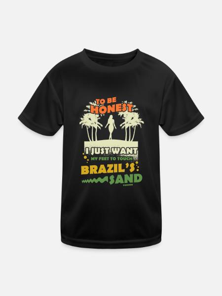 Brasilien Rio de Janeiro Südamerika Geschenk - Kinder Funktions-T-Shirt - Schwarz - Vorne