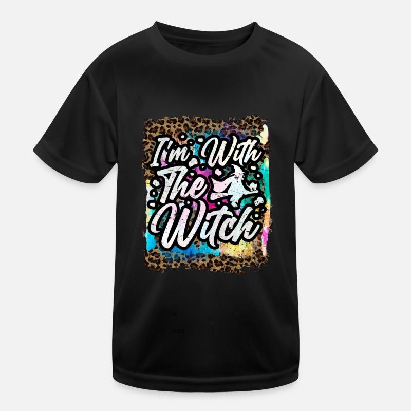 Halloween I'm with the witch Tie Dye Kids Functional T-Shirt
