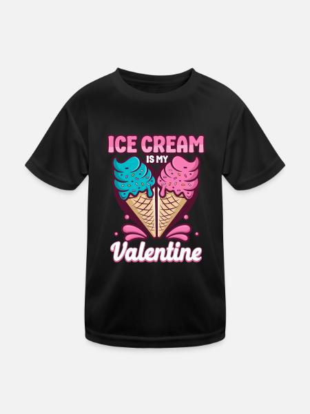 Ice Cream Valentines Day Cone - Kinder Funktions-T-Shirt - Schwarz - Vorne