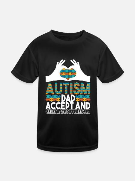 Autistic Autism Papa Autistic - Kids Functional T-Shirt - black - Front