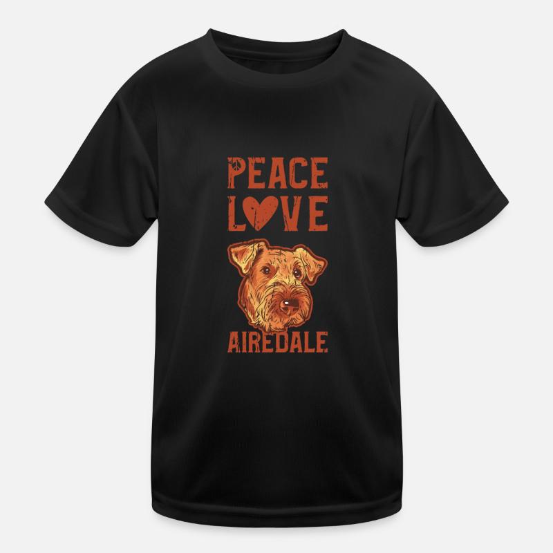 Peace Love Airedale - amateur d’airedale terrier T-shirt sport Enfant