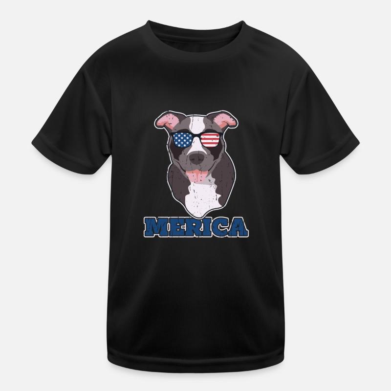 Merica - Pitbullhund Kinder Funktions-T-Shirt