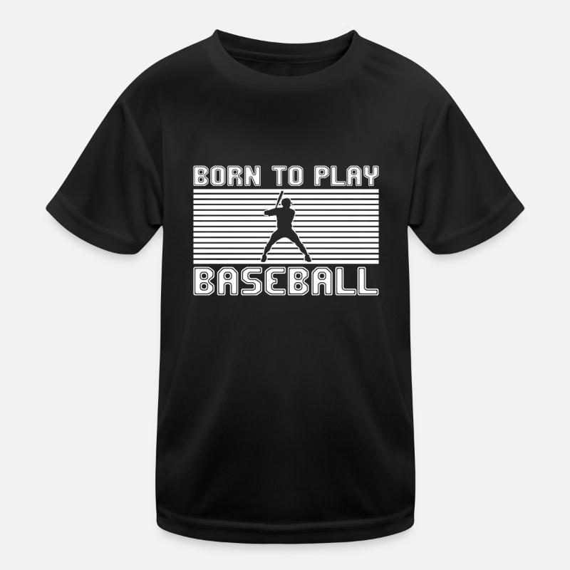 Baseball - Kinder Funktions-T-Shirt - Schwarz
