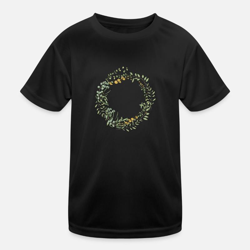 Eukalyptus Blumenkranz I Team Braut Hochzeit Boho Kinder Funktions-T-Shirt