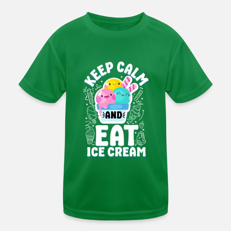 Crème glacée Restez calme et mangez de la glace T-shirt sport Enfant