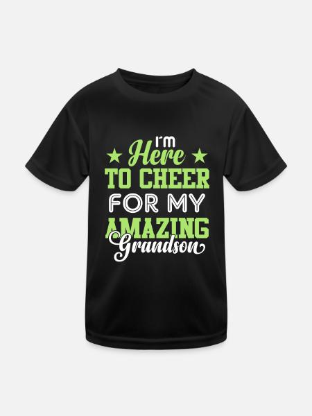 I'm here for my amazing grandson - Kids Functional T-Shirt - black - Front