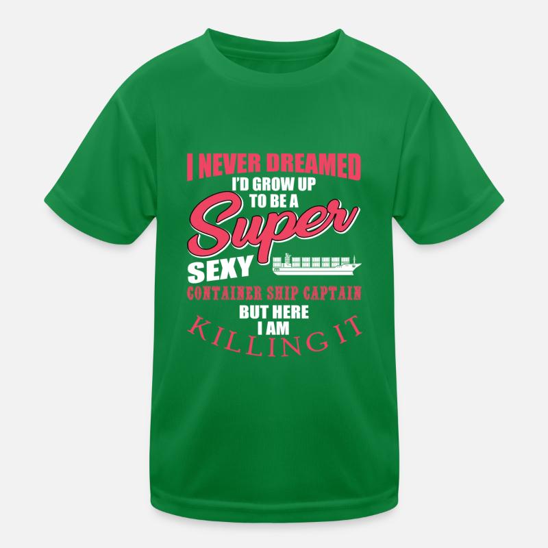 Container ship Captain Kids Functional T-Shirt