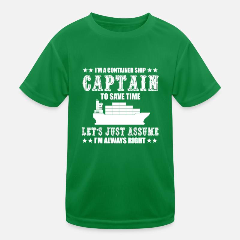 Container ship Captain Kids Functional T-Shirt