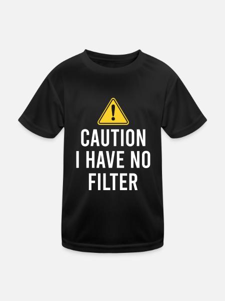 Sarcastique - Attention je n’ai pas de filtre - Sarcasme - T-shirt sport Enfant - noir - Devant